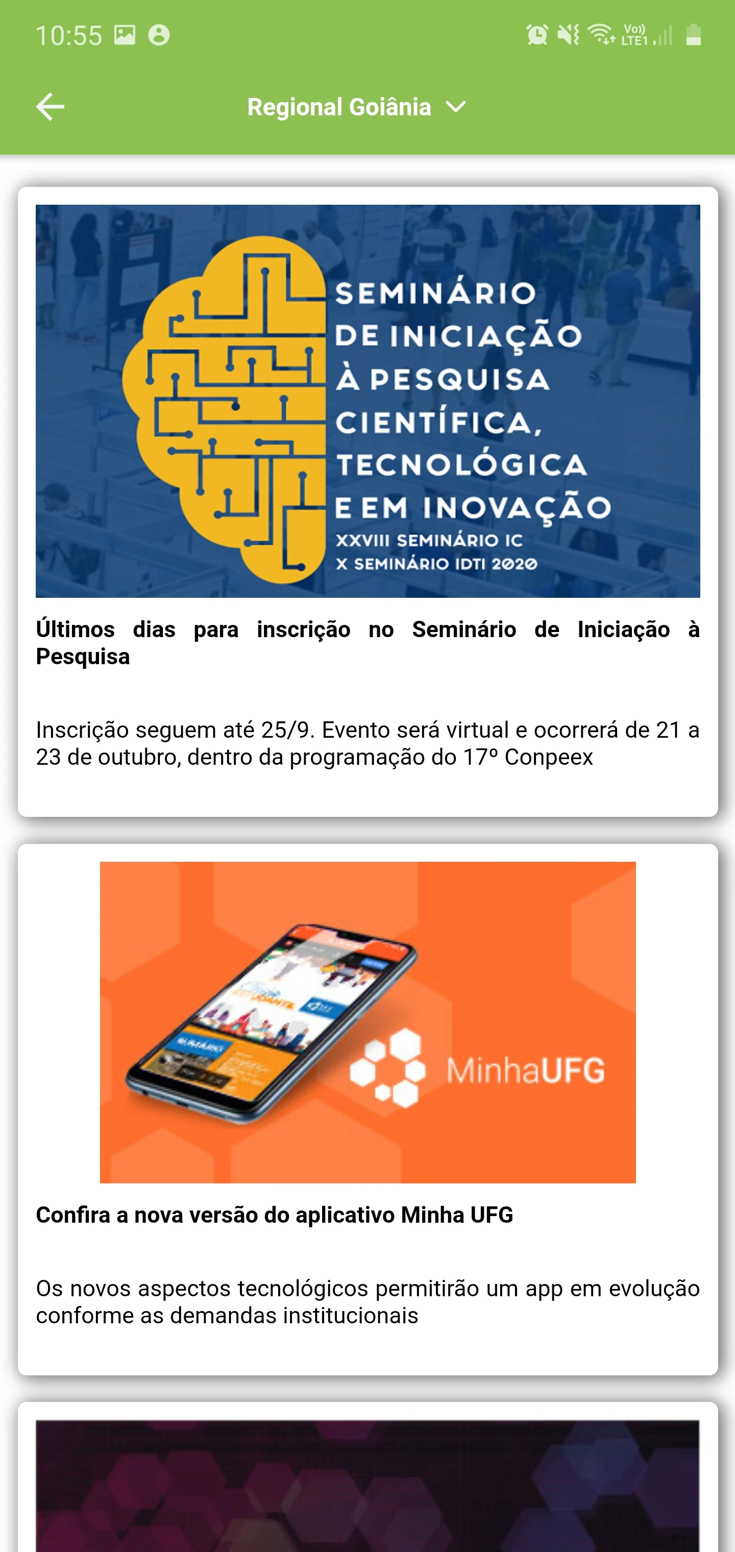 Minha UFG screenshot